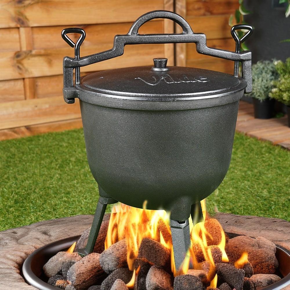 Pentola in Ghisa Pentola da Caccia Ungherese Arrosti Arrostiti Falò 10L