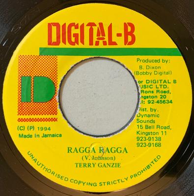 7inch Record TERRY GANZIE - Ragga, Ragga NONE Digital-B 1994 Jamaica Reggae, Ska & Dub Used