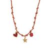 Flower Ocean Shell Sun Pendant Necklace Braided Cord 304 Stainless Steel Women's Stylish Gift Jewelry 40cm(15.7") + 5cm(2") long