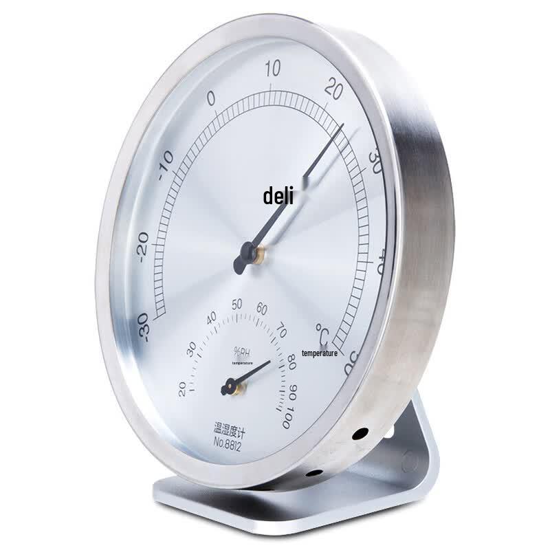Deli Round Indoor Thermometer Hygrometer 8812