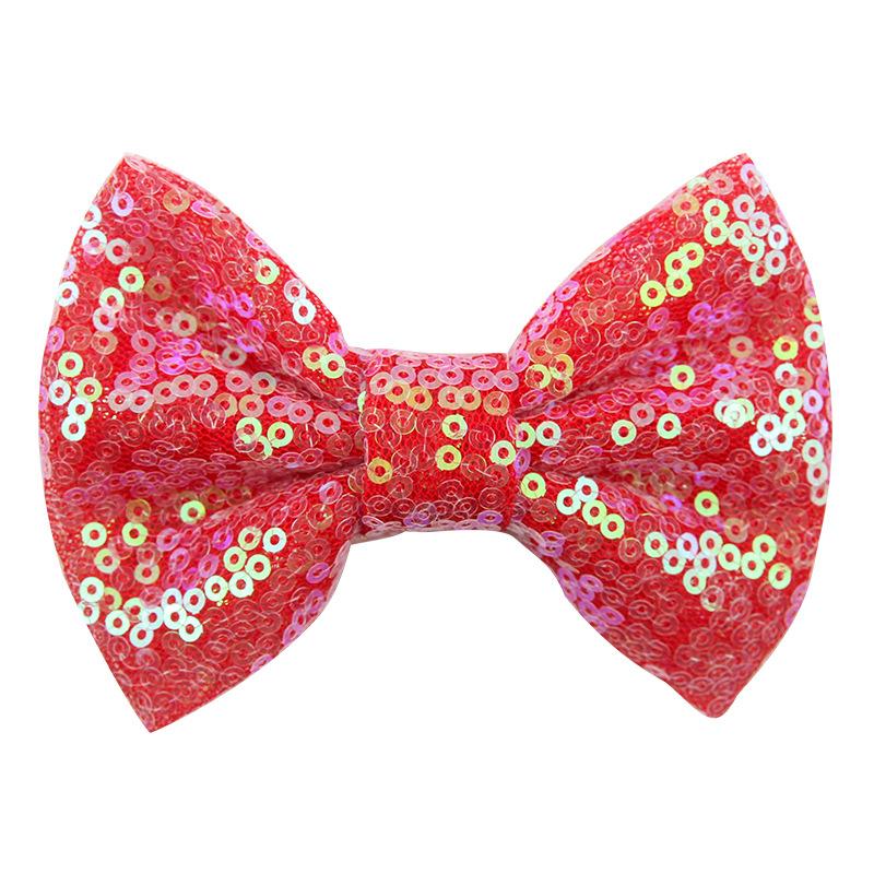 5 Inches Embroideried Sequin Hair Bows with Alligator Clips Kids Girls Big Bowknot Hairpins Bling Barrette Hair Accessories