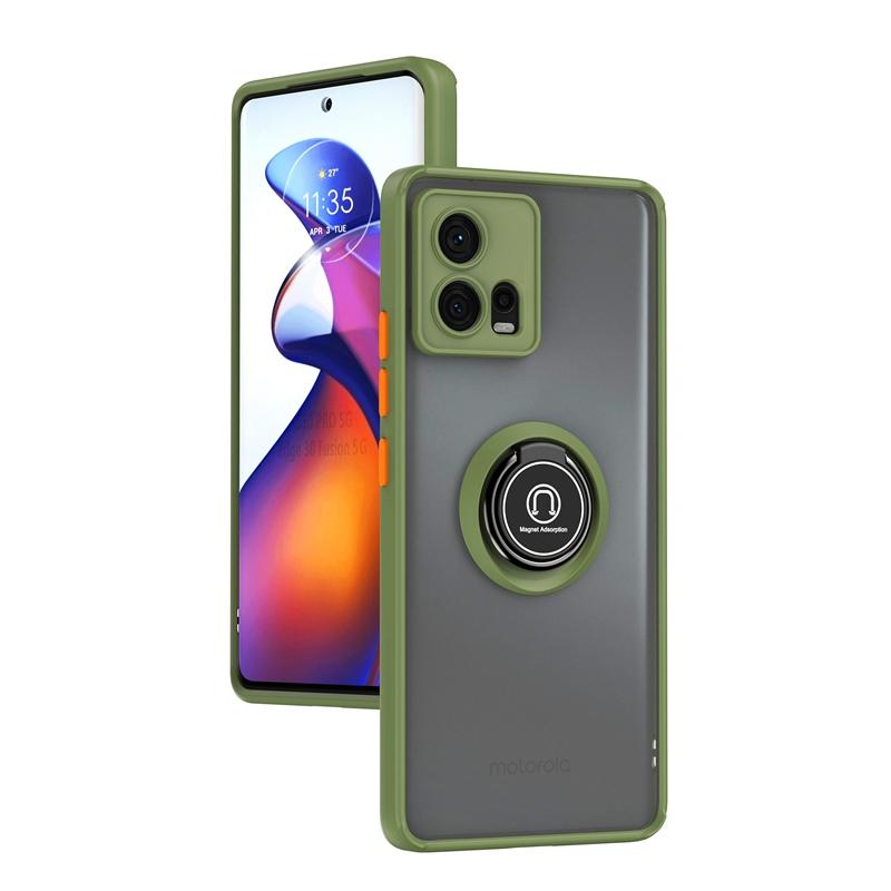 Armor Matte Case for Motorola Moto Edge 40 Neo Edge 30 Fusion Ultra Cover Ring Magnetic Holder Stand Business Full Protection