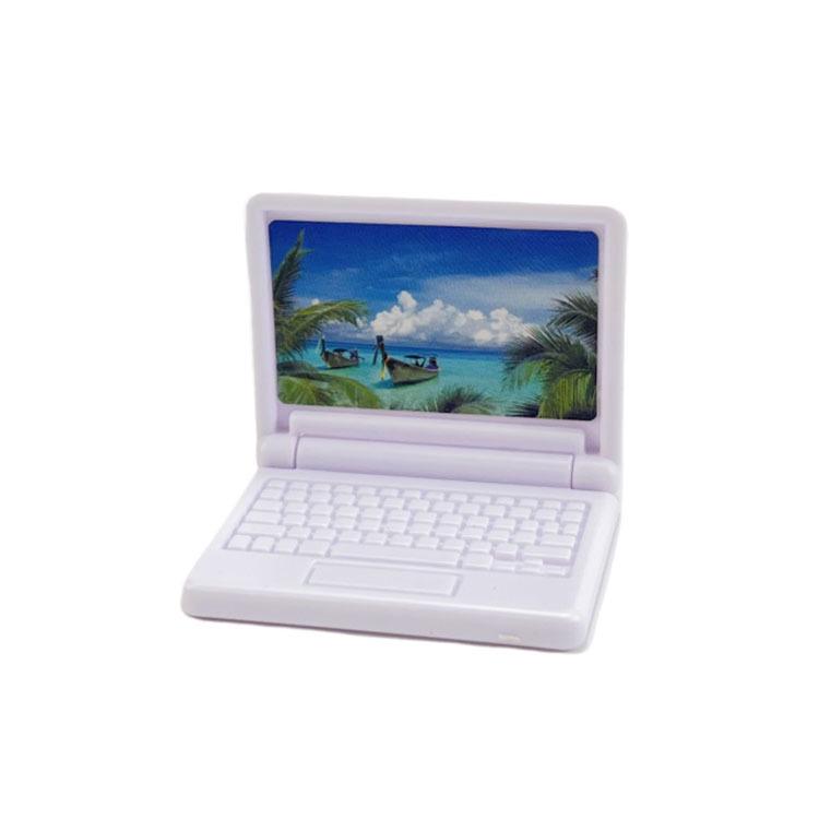 Mini Cartoon Laptop Model for Kids' Dollhouse Decor