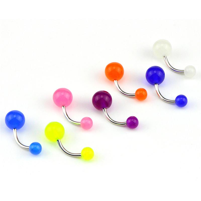 7 Teile/satz Glow In The Dark Bauchnabel Nabel Bar Ringe Körper Piercing Schmuck