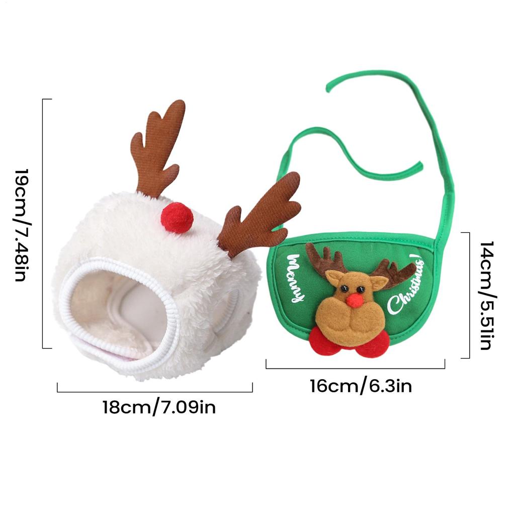 cat Dog Hat Drool Towel Christmas Costume Funny Cute Festive Pet Hat And Bandana Apparel Puppy Costumes Pet Decoration