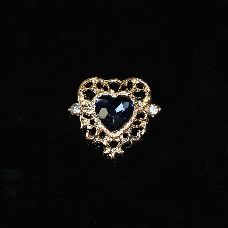 10Pcs Fashion Vintage Hollow Lace Crystal Peach Heart Love Accessories Baroque Alloy Accessories DIY Handmade Materials