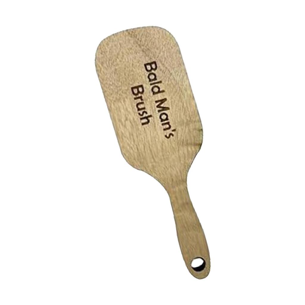 Bald Man Comb Humor Hair Brush Boxwood Durable Grip Hairdressing Accessory Portable Gag Present for Office or Home