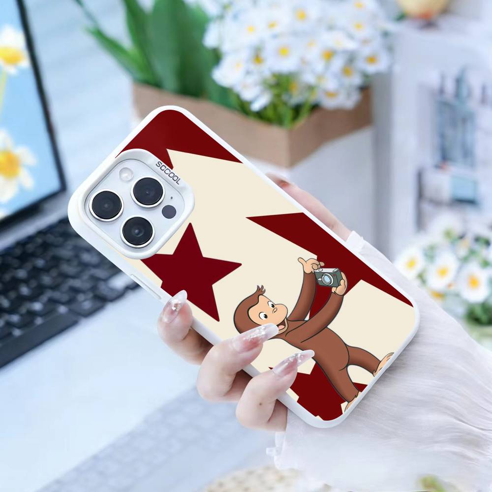 Monkey Brushing Teeth Phone Case For IPhone 16 17 15 14 12 13 Pro Max white Color Shockproof Cover