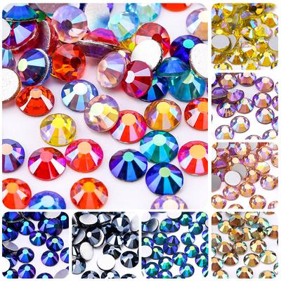 Pujiang Cristal Strass Vidro Fundo Plano Diamante Acessórios de Vestuário Redondo Broca de Unha DIY Brincos Stud Adesivo de Bolsa Broca