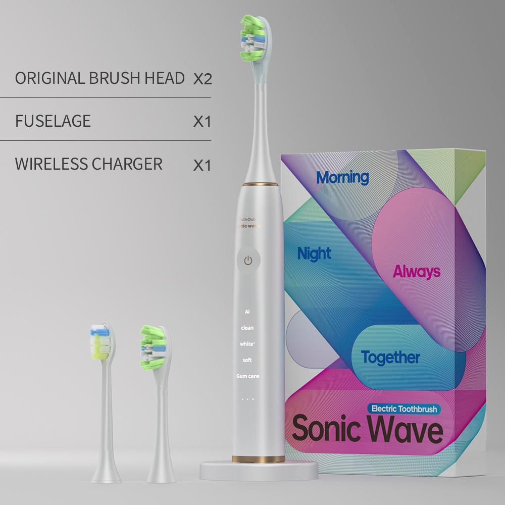 V10 Professional Wireless Charging Sonic Electric Toothbrush IPX7 LED Nylon Soft Bristles Smart Vibrator Teeth Whitening