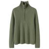 Women's Autumn/Winter 2026 Half-Zip Cashmere Sweater - Lapel Vertical Stripe, Gentle Style Loose Slimming Knitwear