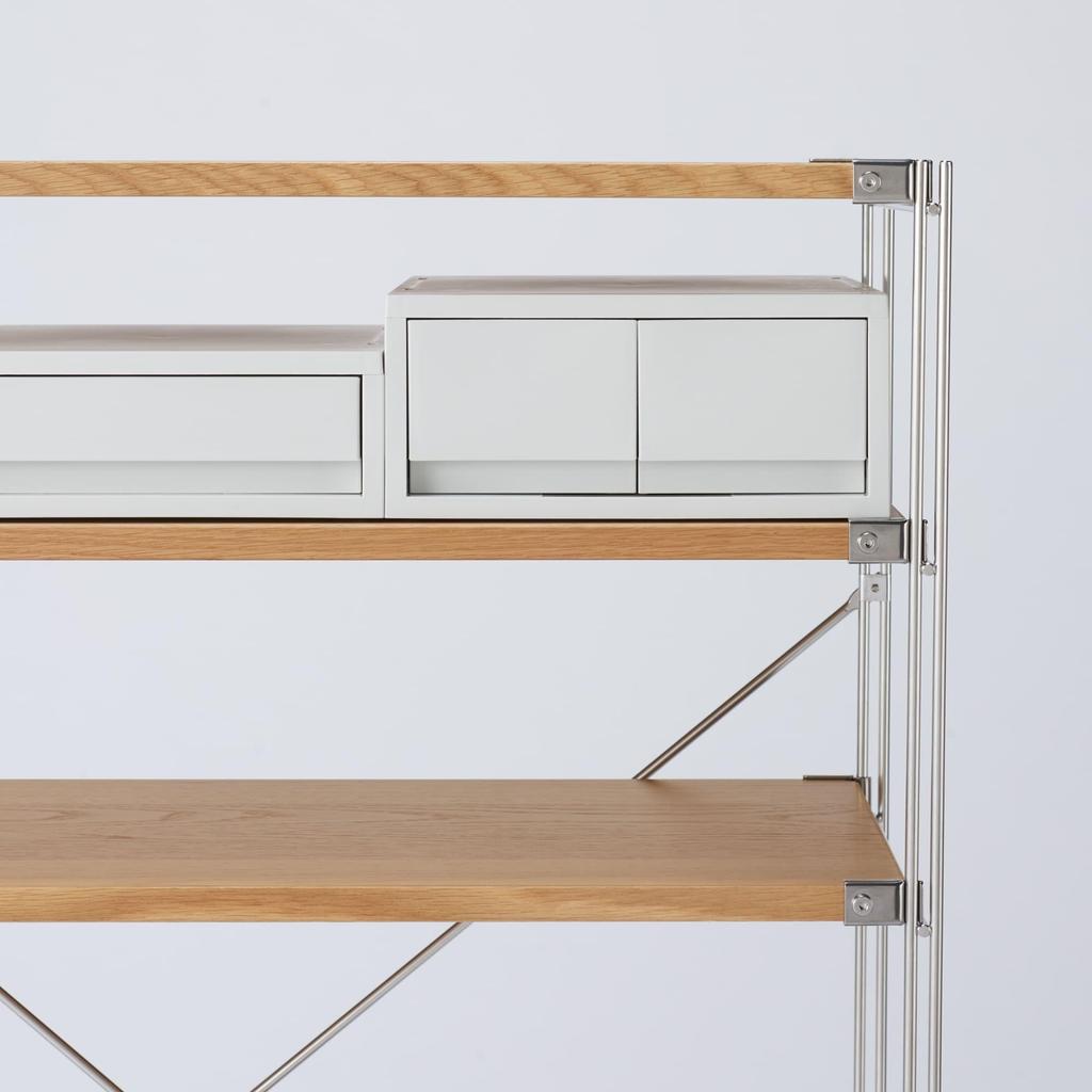 MUJI Recycled Polypropylene Small Item Storage 2 White 26cm W x 37cm D x 12cm 84799624 Case, Medium, Drawers, Gray, Approx. H,