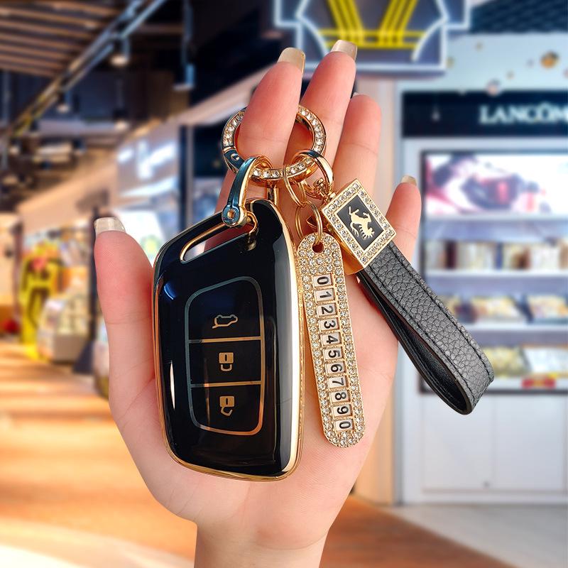 Neuer Baojun RC6/RM5/RS5/RS3 TPU Schlüsselanhänger - Autoschlüsselhülle mit Schnalle