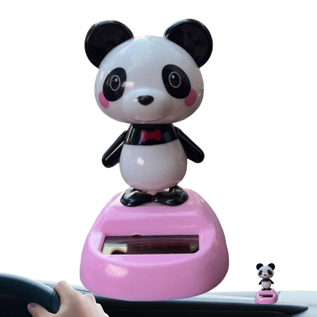 Decorazioni per Cruscotto Auto Figure di Panda che Oscillano al Sole Decorazioni Carine per Cruscotto Auto Cartoon Creativo Interni Auto Automobilistico