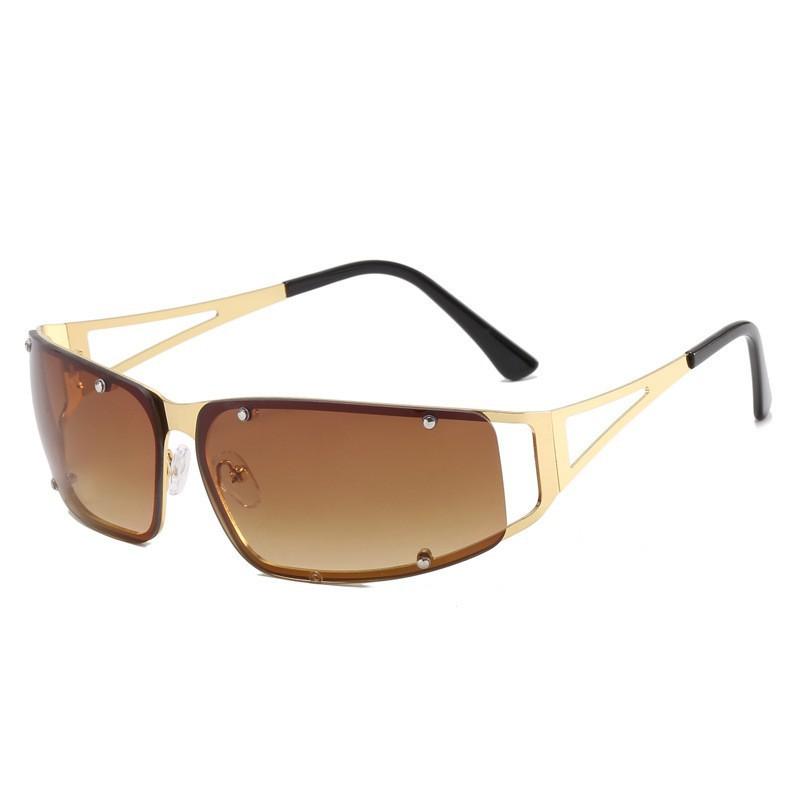 

Retro Y2K Sunglasses Women S Tech Sun Protection Eyewear Stylish Shades Metal Hollow Sunglasses