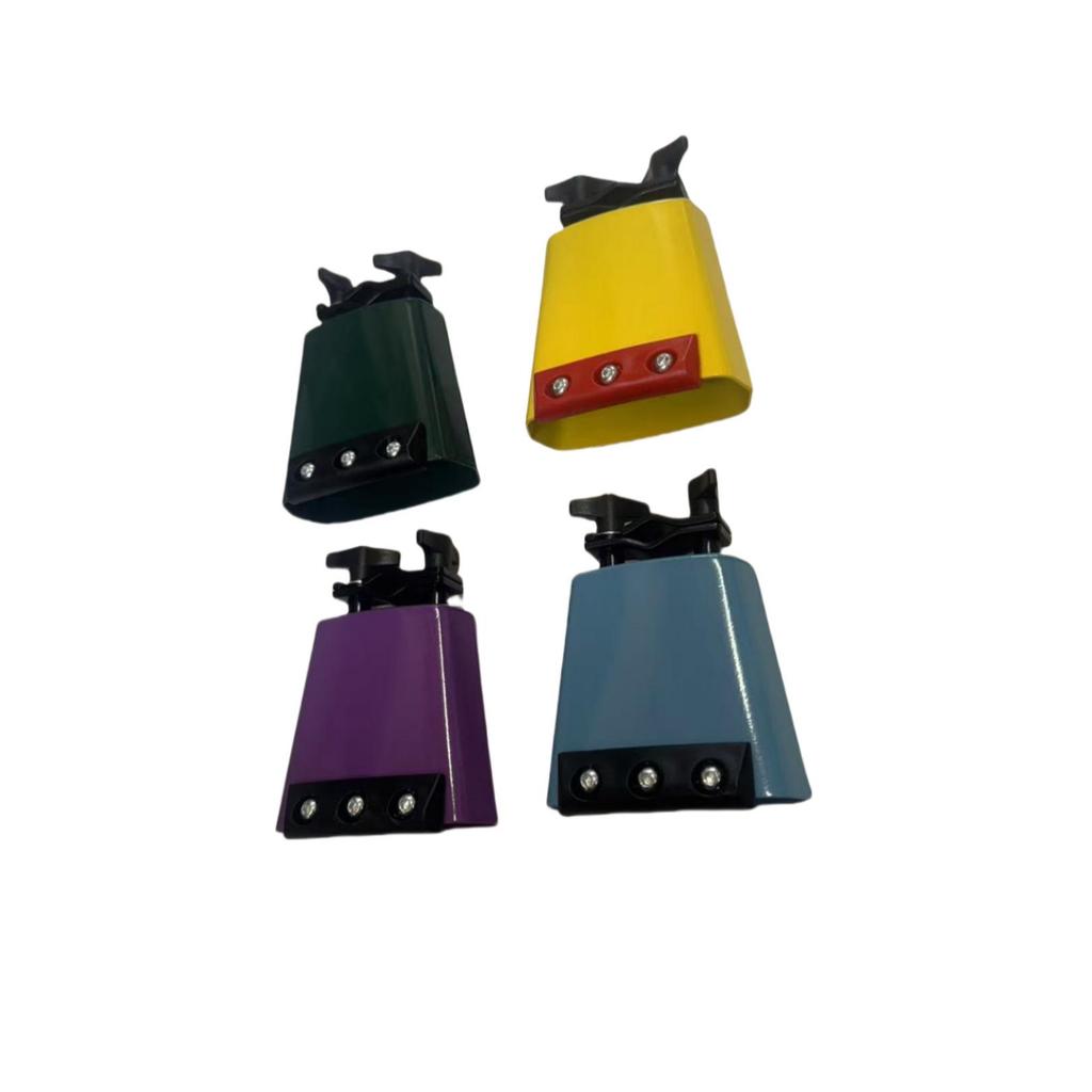 Colorful Metal Cowbell with Mute Strip: Durable Drum Kit Percussion Accessory
