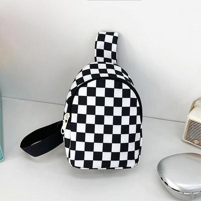 Kids' Trendy Plaid Crossbody Bag - Lightweight Single-Shoulder Bag for Boys and Girls, Small Size for Primary School Students