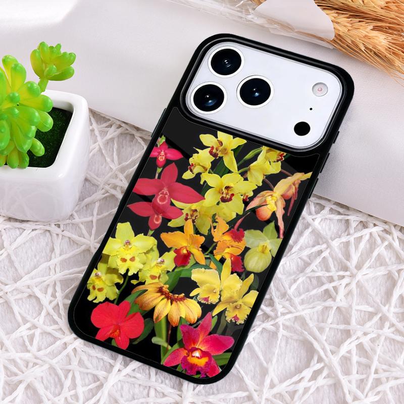 Orchid Flowers Colorful Shockproof Phone Case for iPhone 17 Air 16e 15 11 12 14 13 Pro Max Cover Coque