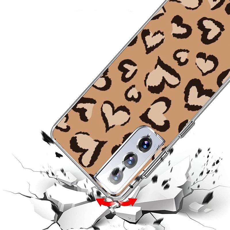 Leopard Print Phone Case For Samsung Galaxy S24 S25 Edge S26 Ultra S23 S22 S21 Plus S20 FE + Personalized Print Cover Galaxy S24