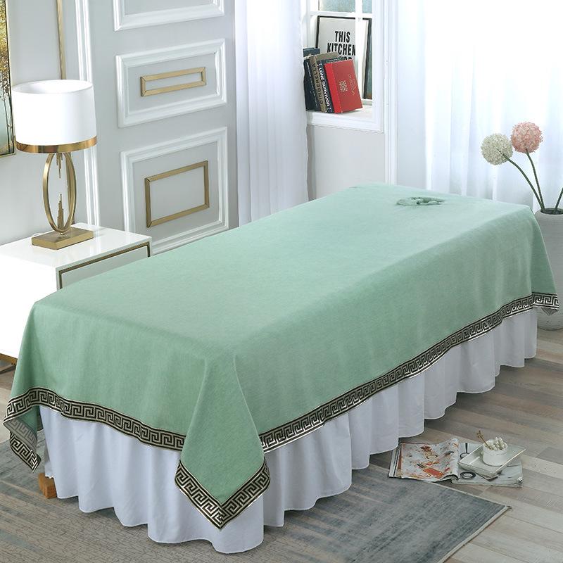 Thickened Cotton Linen Massage Bed Sheet - Solid Color