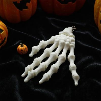 Skelett Hand Schlüsselanhänger, mit Hängekette 3D Gedrucktes Ornament, Bewegliches Gelenk Design Schädel Handfläche Stressabbau Spielzeug für Halloween Party