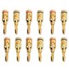 12pcs Gold Plated Speaker Banana Plugs Aluminium Alloy Speaker Connector Open Screw Type Universal for Car