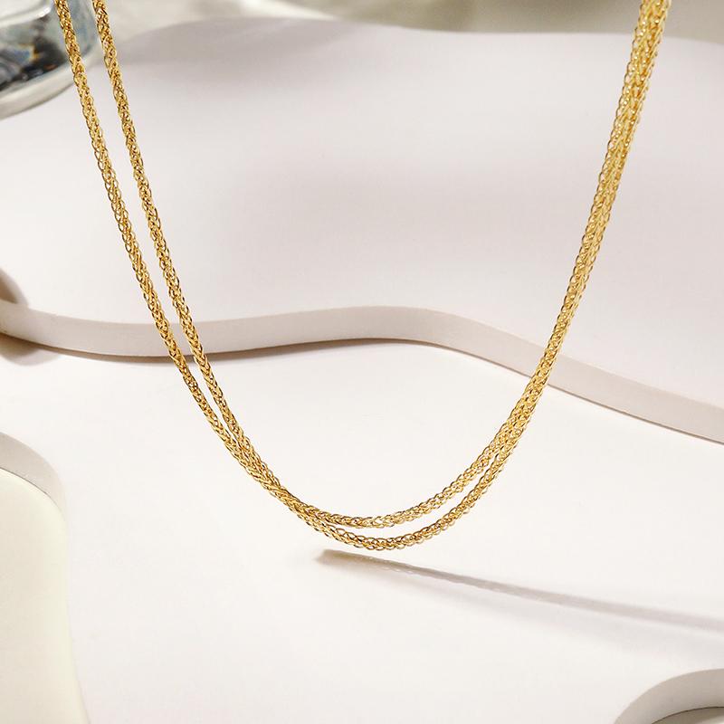 Mcel 14K Stella Link Two-Line Necklace