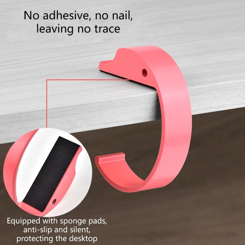 Set Of 3 Multipurpose C Shaped Purse Hooks Aluminum Table Hangers For Bags Coat Keys Organization Desk Organizers