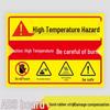 High Temperature Warning Sign: Caution - Hot Surface, Do Not Touch, Avoid Burns.