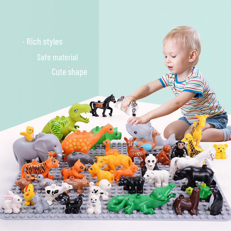 Large Particle Animal Accessories: Compatible Lego Building Blocks for Kids 3+ - Prairie, Ocean, Jungle Simulation Toy Parts