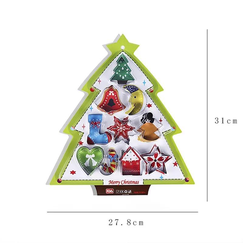 10 ks/sada vánočních vykrajovátek na sušenky z nerezové oceli, formy na řezání cukrovinek, nástroje na vaření, vánoční vykrajovátka na pečení