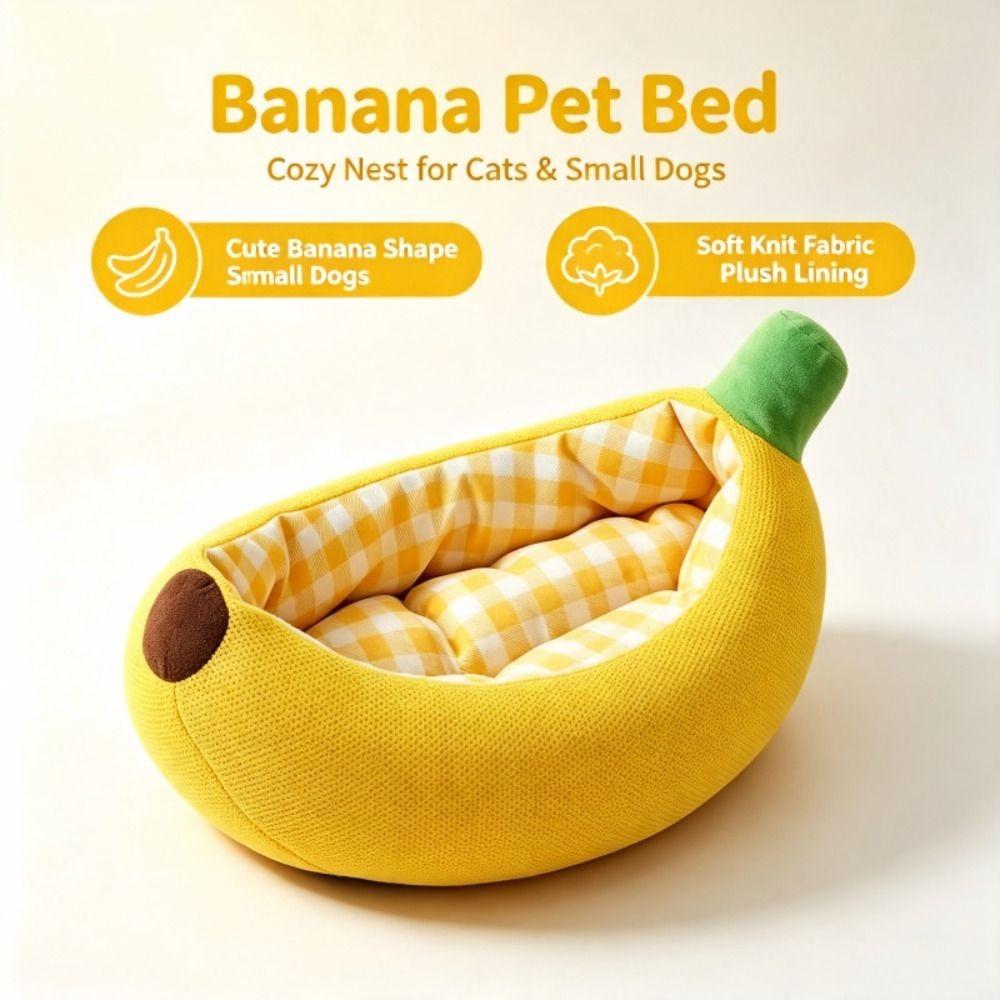 Banana Shape Dog Kennel Warm Cushion Pet Bed Funny Dog Bed  Pet Supplies