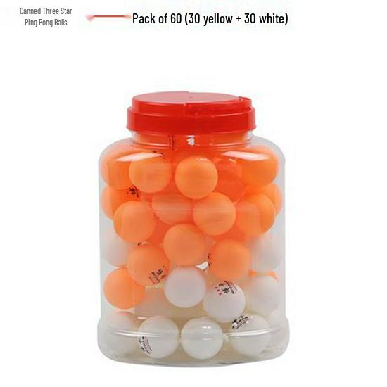 High-Elasticity Durable ABS Three-Star Table Tennis Balls for Training - Yellow & White Outdoor Ping Pong