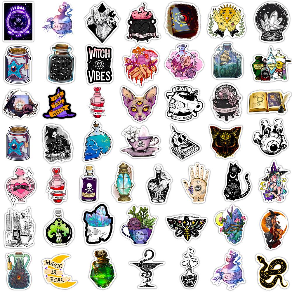 10 30 50Pcs Cool Art Gothic Magic Apothecary Witch Crystal Stickers Skateboard Motorcycle Car Laptop Funny Sticker Decal Kid Toy