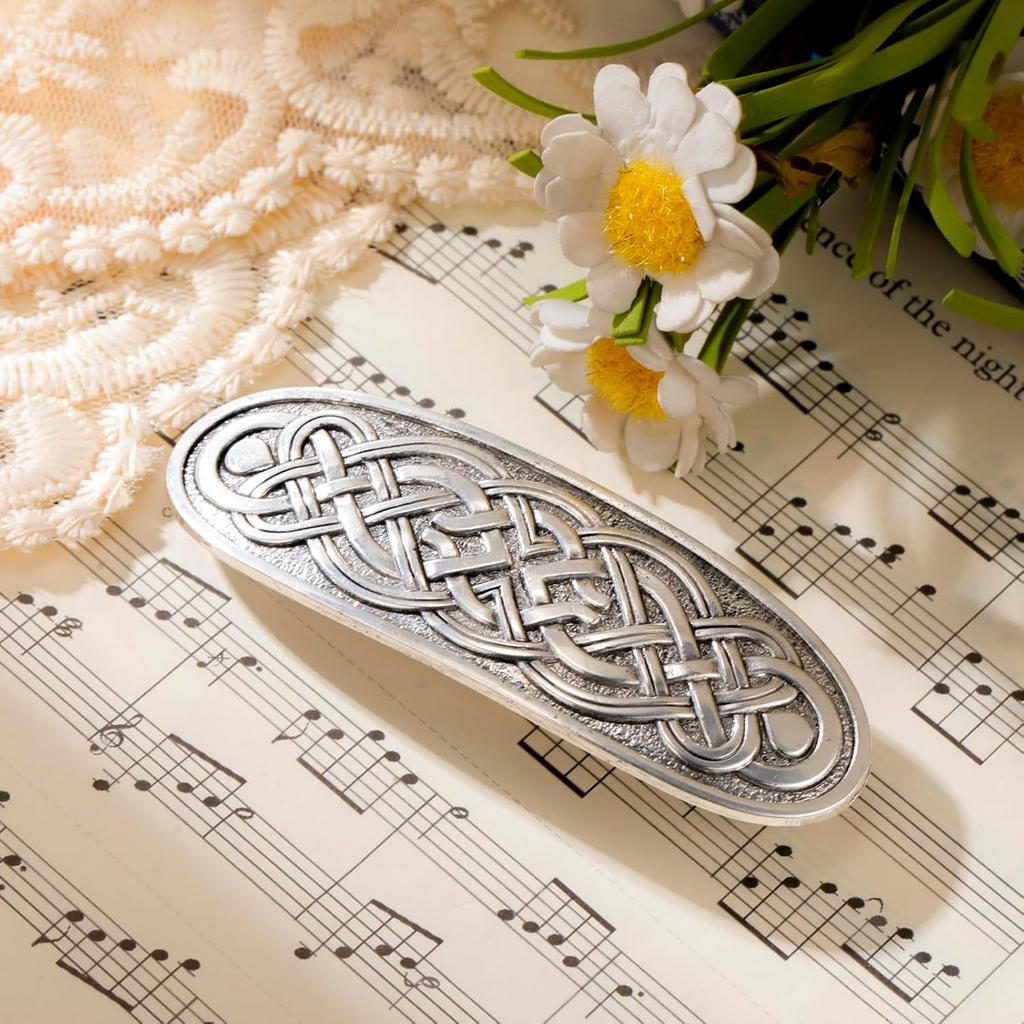 Amaxer Viking Gold Silver Barrettes for Women Girls Celtic Hair Clips for Thick Thin Hair Vintage French Hair Clips Hair Styling Accessories