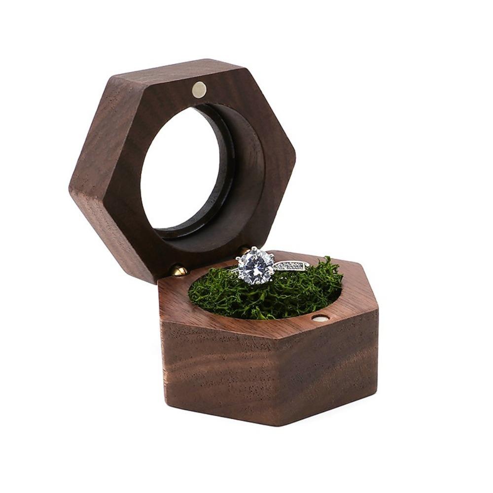 

Transparent Window Jewelry Presentation Box Single Slots Ring Display Holder Propose