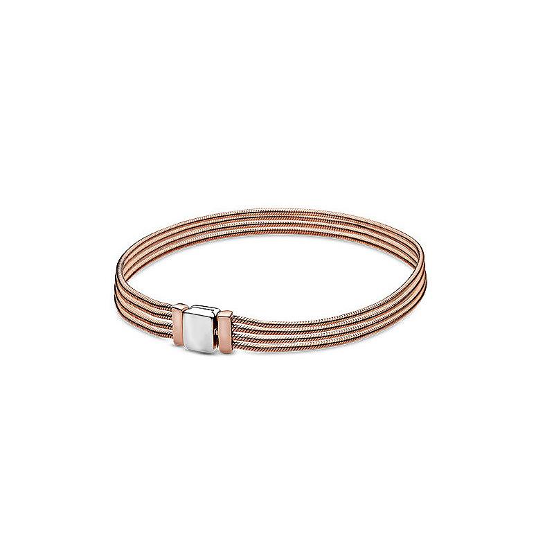 

Simple Personalized and Versatile Silver-plated Reflexions Series Gold-colored Multi-circle Snake-shaped Bracelet DIY Bracelet 21cm