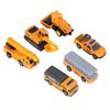 1:64 6pcs Alloy Engineering Vehicle Toys Slide Rotatable Portable Heavy Duty Transport Vehicle Toys for Kids Children