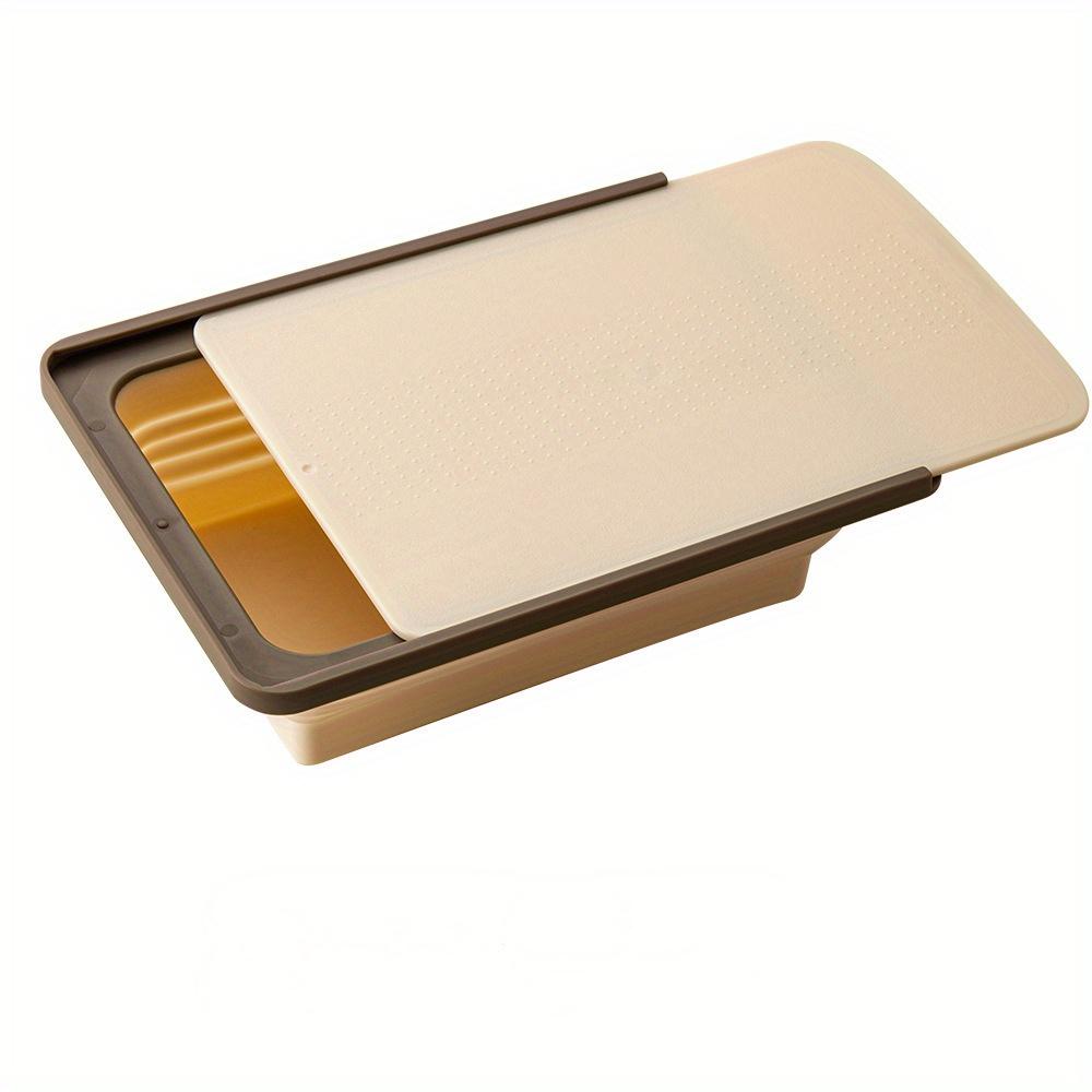 

Folding Drainage Basket Cutting Board for Kitchen Multifunctional Vegetable Washing Basket Portable Outdoor Picnic Filter Blue