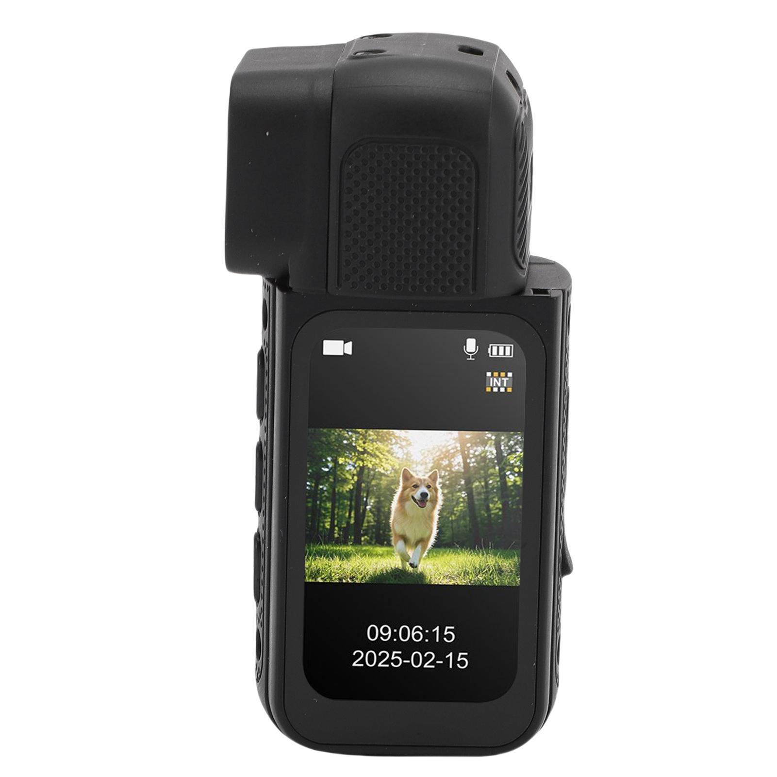 

Body Worn Camera Portable POV Vlog Recording 32GB 2.7K 180 Degree Rotatable Magnetic Hanging for Work Travel Pet чорний