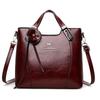 Retro PU Leather Handbags for Women Flower Decor Women's Shoulder Bag Leather Tote Bag