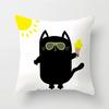 Abstract Black Cat Pattern Pillowcase Office Living Room Home Pillowcase Car Ornaments