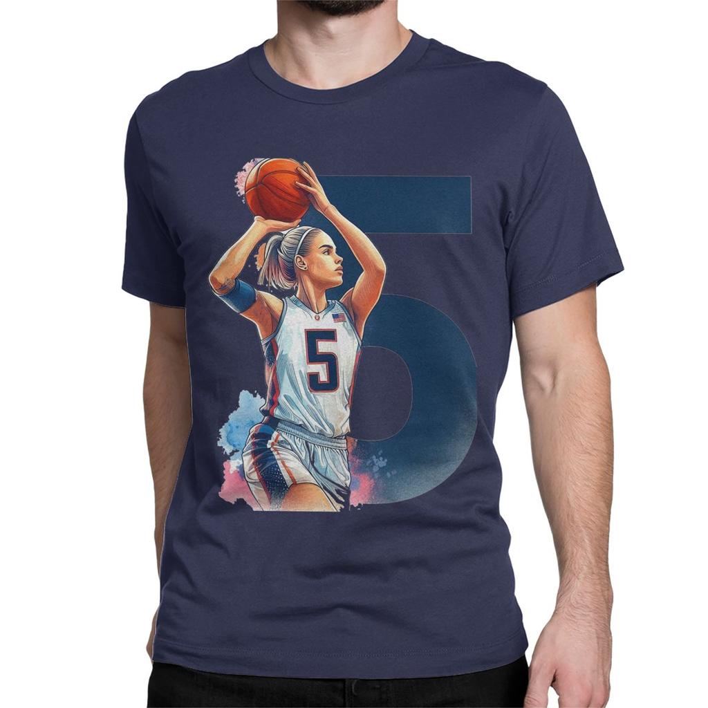 Herren Damen Retro Paige Bueckers T-Shirt Basketball 100% Baumwolle Kleidung Tolle Kurzarm Rundhals T-Shirts Übergröße T-Shirts