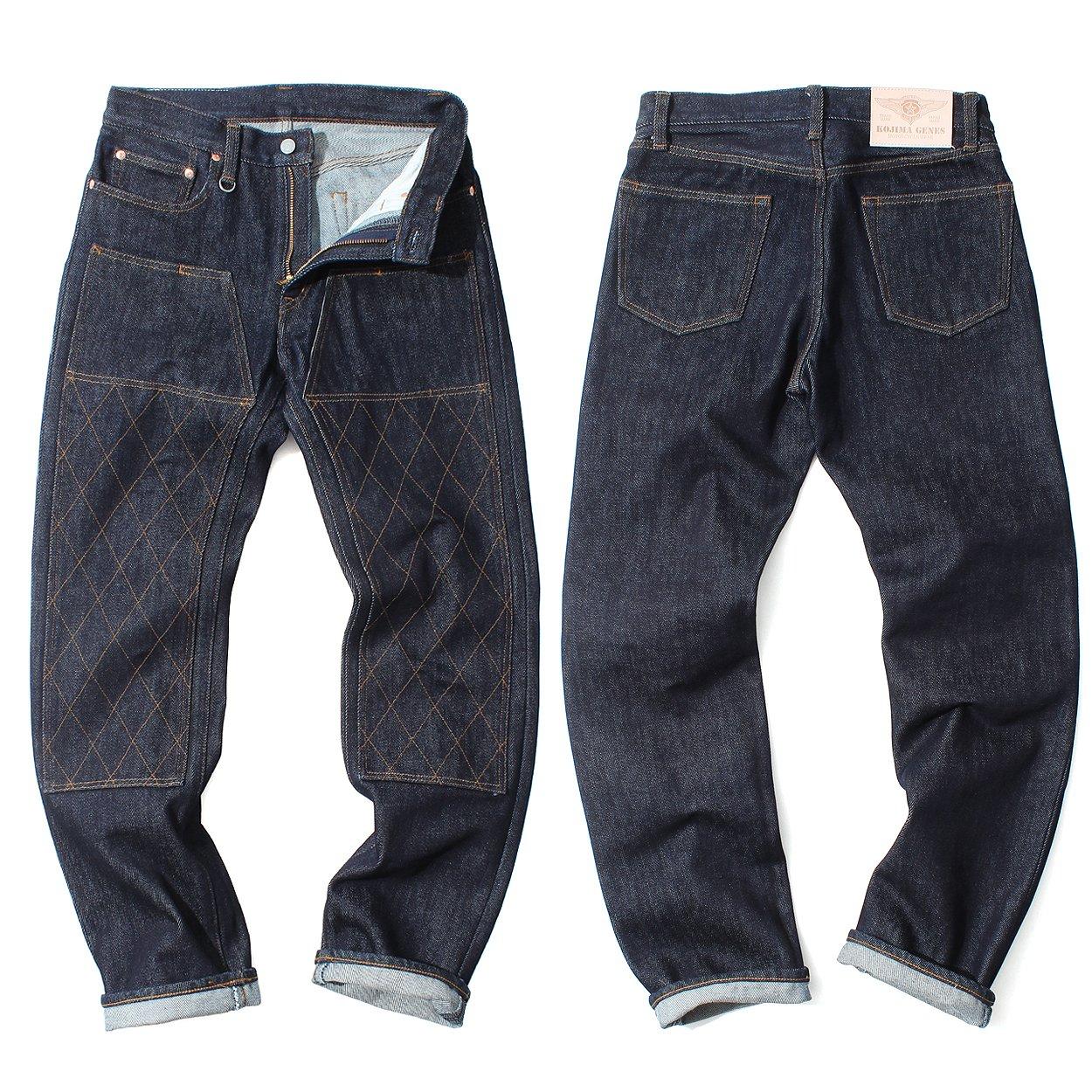 

KOJIMA GENES 21 унция Джинсы прямого кроя с двойными коленями Деним Индиго 40 Мужские