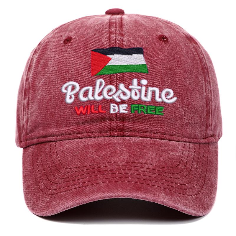 Free Palestine Vintage Embroidered Dad Hat