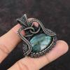 Labradorit Anhänger Kupferdraht umwickelter Anhänger Labradorit Edelstein Schmuck Geschenk für Sie Kupferdraht umwickelter Schmuck Handgefertigter Boho Anhänger