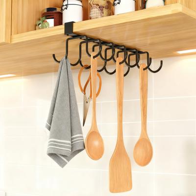 1/2Pcs Kitchen Utensil Rack Carbon Steel Ventilated Design High Load-Bearing Capacity Utensil Stand Hanging Cabinet Organizer