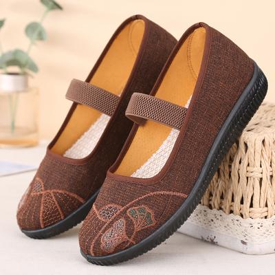 New Cloth Shoes Women's Summer Breathable Ethnic Wind Shallow Mouth Fisherman Shoes Soft Sole Non-slip Mother Shoes