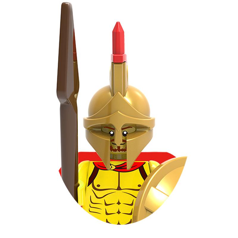 Medieval Military War Soldier Doll Building Block Spartan Soldier Crusader Roman Knight Weapon Sword Helmet Children's Toy Gifts