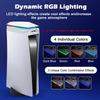 White Upper Cooling Fan Base Game Cooler Stand Bracket with RGB Atmosphere Colorful Lighting LED for PS5 Console with Dust Cover